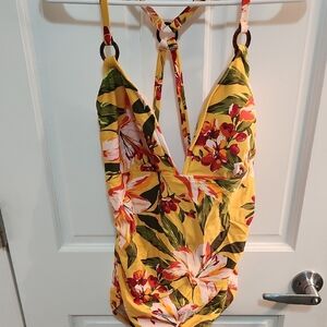 Gold Colored One Piece Swimsuit, Size XL
